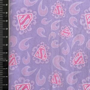 Super Hero Flannel Fabric Supergirl Fabric TM & DC Comics Lavender Cotton BTY